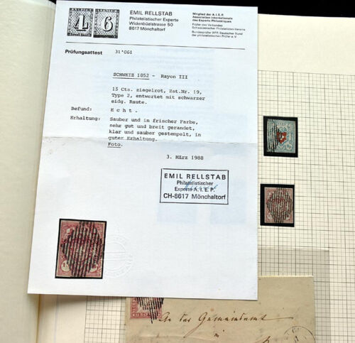 SUIZA 1850/1953 Colección de sueños con muchas ediciones EXCELENTES en certificados de calidad EXCELENTE - Imagen 3 de 24