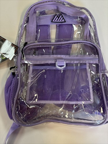 Summit Ridge Clear Backpack 18" Orchid Purple Trim NEW - Picture 2 of 6