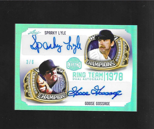 2023 LEAF BRONX LEGACY RING TEAM 1978 dual auto SPARKY LYLE GOOSE GOSSAGE /6