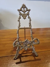 Vintage Art Nouveau Style Brass Easel Stand for Photo Painting 9.in 