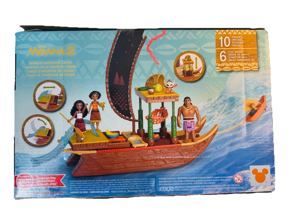 Juego de 10 piezas de canoa Disney Moana 2 Moana’s Adventure Foto 2 de 4