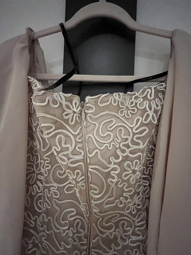 40-42 Abendkleid/ Brautkleid, Trompetenärmel zart beige elegant romantisch - Bild 8 von 15