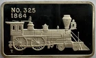 1974 Great Locomotives 1864 No 325 Sterling Silver Art Bar + Sleeve Lincoln Mint