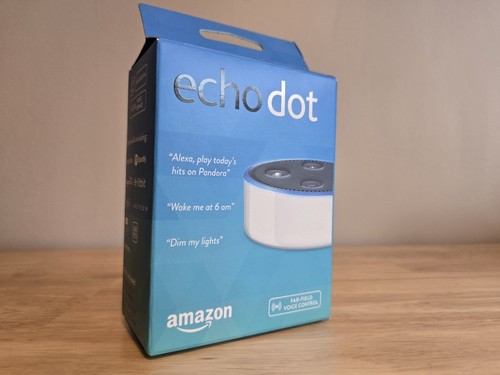 Amazon Echo Dot 2. Gen Smart Lautsprecher Weiß+ mit Zubehör und Box - Bild 9 von 9