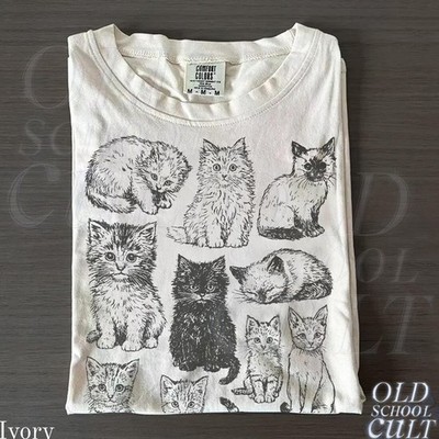 Cats 90s Vintage Tattoo Style Y2k Kitten Shirt, Cat Lovers Gift, Cute