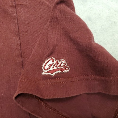Vintage University of Montana Griz Shirt Mens L Maroon Crewneck Football 90s TEE - Picture 3 of 7