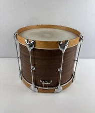 Vintage 1950s Gretsch Marching Band Natural Mahogany Snare Drum 14.5" x 12"