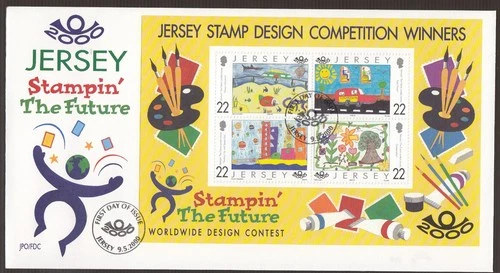 Jersey 2000 FDC MS Stampin the Future Competition