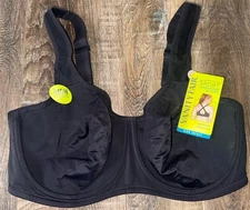 Vanity Fair ~ Women's Bra High Impact Sports Underwire Black #78050 Convert 40DD