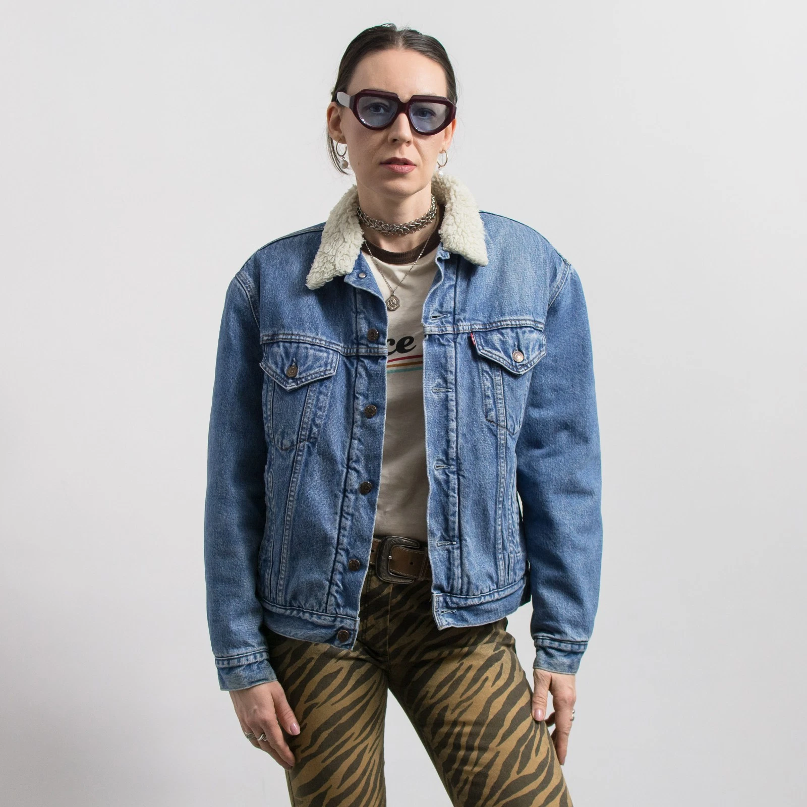 Vintage Levi’s Sherpa Denim Jacket Blue Trucker