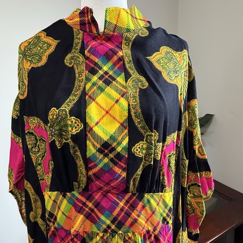 Vintage Sears At Home Wear Caftan/ House Dress Free Size Adjustable  Back Zipper - Picture 6 of 11