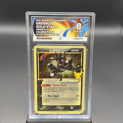 Pokemon Greninja Gold Star Celebrations Black Star Promo SWSH144 ACE 8 NM-MT