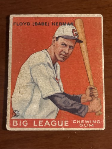 1933 Goudey Baseball Card #5 Floyd "Babe" Herman Chicago Cubs HoF Good/Fair