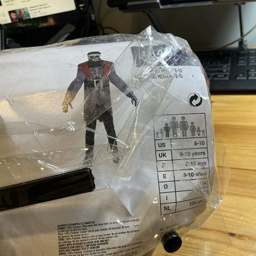 ILLUSION PIRATE AMSCAM Halloween Costume CHILD MEDIUM NEW IN PACKAGE 8-10 - Picture 10 of 13