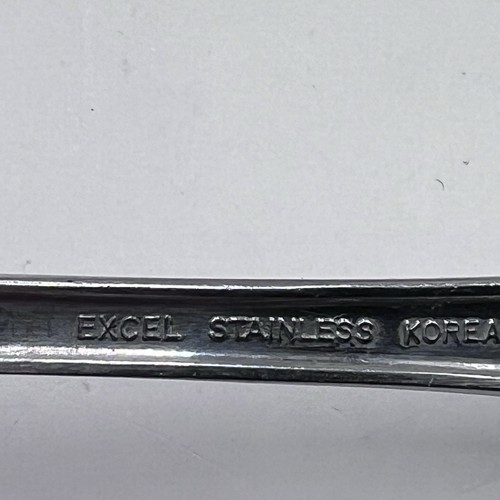 2 Gabeln & Löffel Excel Edelstahl Korea verziertes Design 7,5" - Bild 6 von 6