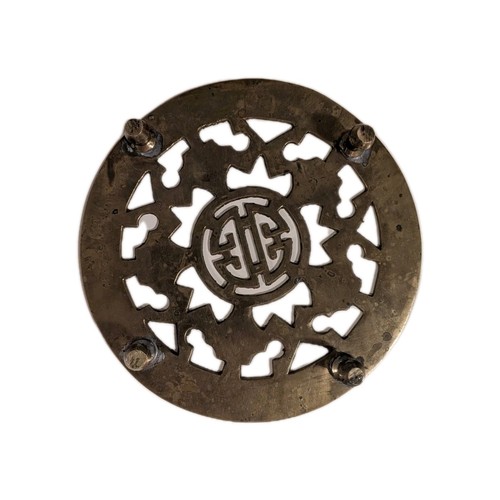 VTG Chinese Fret Work Engraved Round Trivet Brass Tea Pot Stand Kitchen Decor - Picture 2 of 3