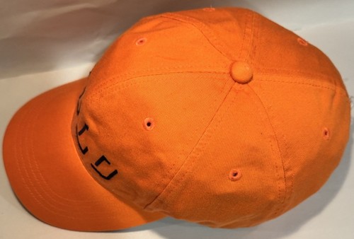 Vintage Orange Polo Ralph Lauren Hat, Capital Block Spell Out, Strap Back 1990s - Picture 9 of 14