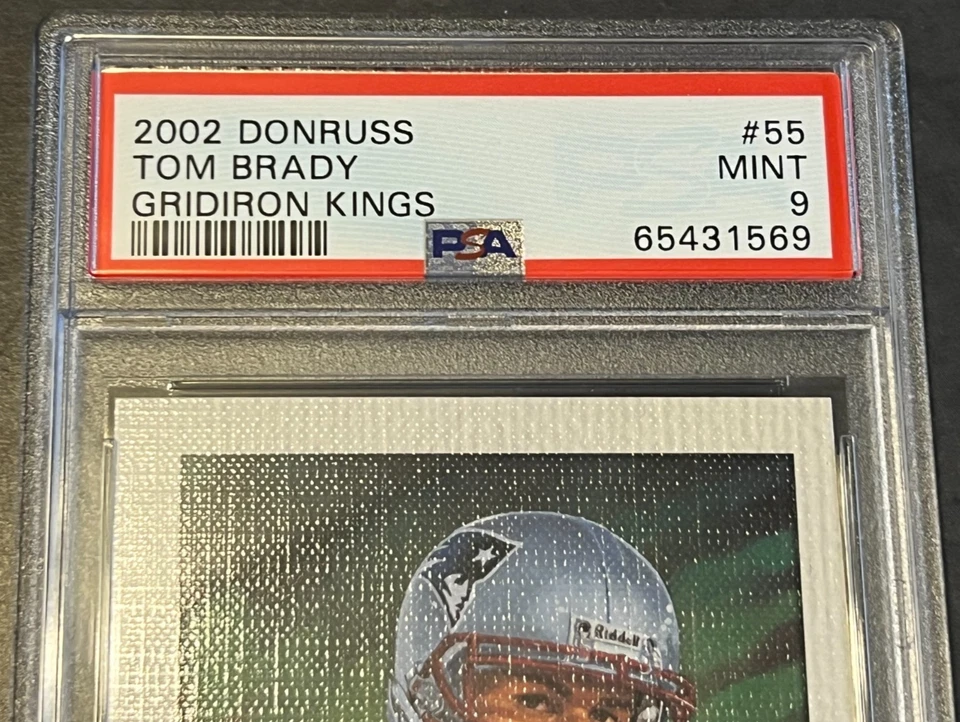 Donruss Gridiron Kings #55 2002 Tom Brady New England Patriots PSA 9 losa nueva Foto 2 de 3