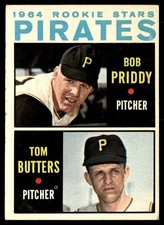 1964 Topps Baseball Card Bob Priddy Tom Butters RC Pittsburgh Pirates #74 EX-MT
