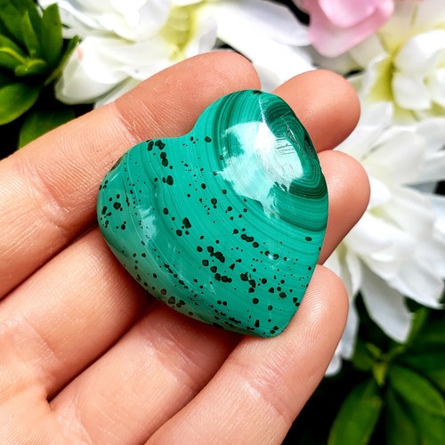 Malaquita pulido cristal natural piedra preciosa curativa corazón espécimen - #1 - Imagen 4 de 4