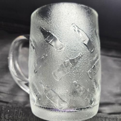 Coca Cola geprägte Glas Tassen 4er Set Vintage Coke Soda Pop klar - Bild 3 von 4
