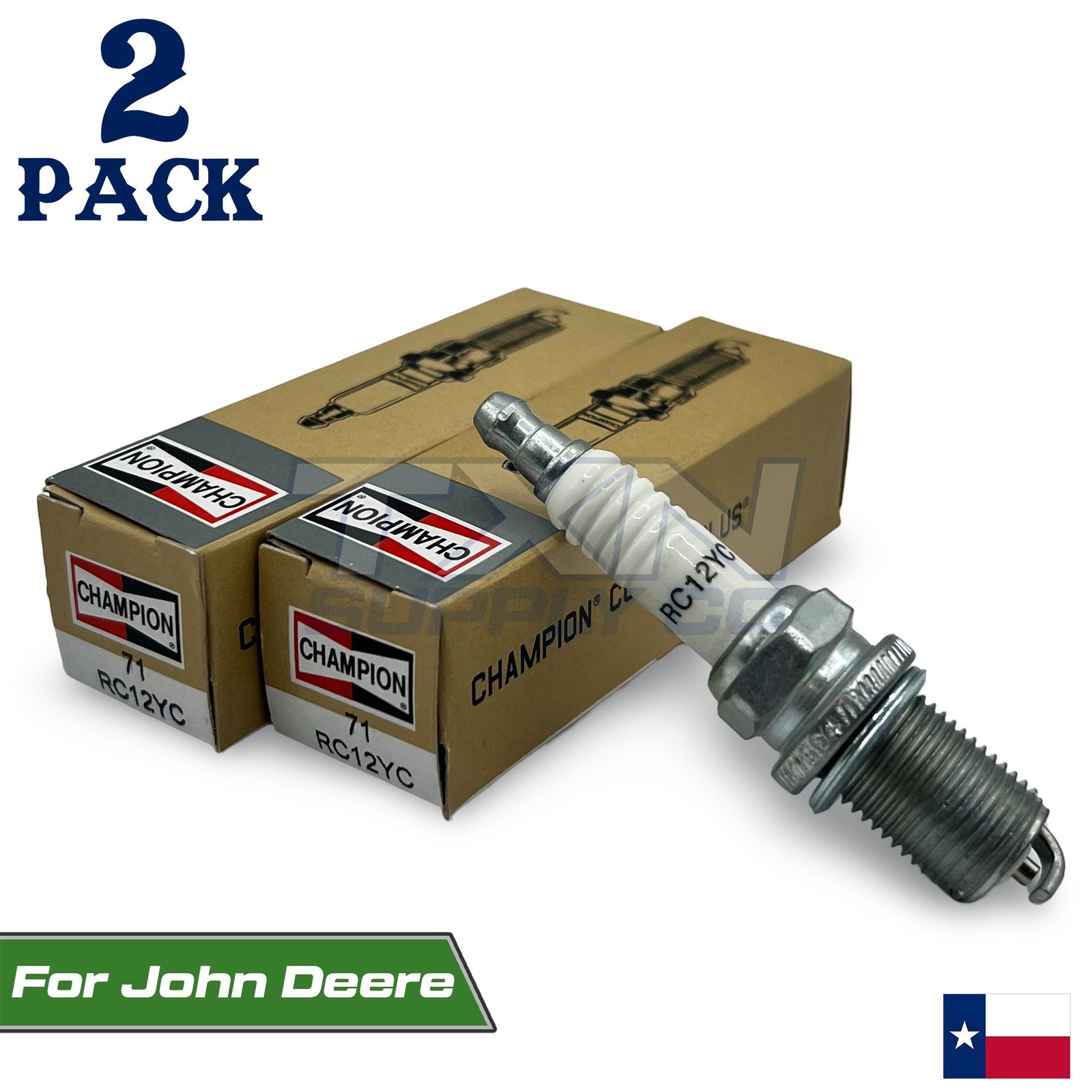 Champion 71 Spark Plug RC12YC - 2 Pack - For Gravely 21541700, 21544000,...