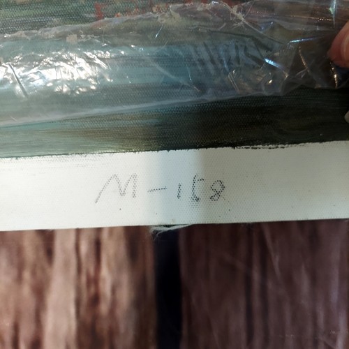 Bob Ross Replica Painting 27x23 Edward's? Signed Oil Paint Art Landscape Tube Ro - Picture 2 of 14