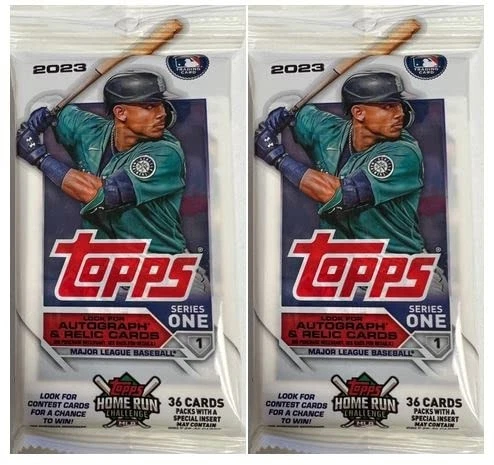 2023 Topps Series 1 Baseball Mlb Bundle Of 2 Jumbo Value Fat Packs - 36 Cards Pe