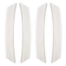 4pcs Car Reflective Trim Side Marker Stickers Automotive Reflector Guard, White