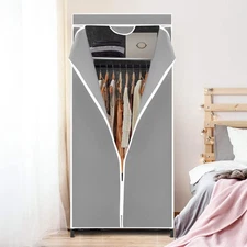 NNECW Freestanding Closet with Dust-proof Cover and Zippers for Garments/Shoes/T