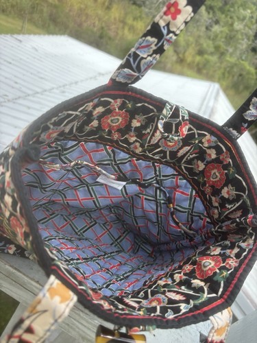 Vera Bradley Paisley Versailles Beuteltasche Tasche Handtasche Schildpatt Knebelverschluss im Ruhestand - Bild 4 von 5