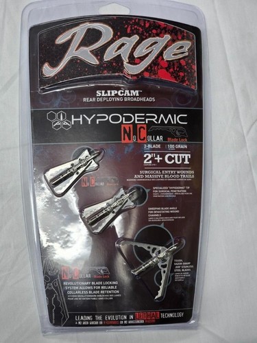 Rage Slipcam Rear Deploying Broadheads Hypodermic - 3er Pack - NC 2-Blade 100grain
