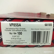 *Deformed Box* SMEAD 68185 VP85SA Self-Adhesive Poly Clear Pockets 8-3/4" x5"