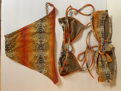 Gia Martina Bikini mit 2 Oberteilen Orange Leopard Größe S - Bild 8 von 9