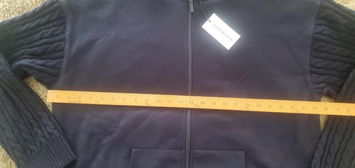 We Wore What Oversized Pullover Hoody Zopfmuster Reißverschluss Neu mit Etikett Damen M dunkelblau - Bild 5 von 13