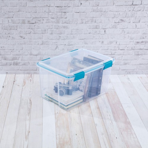 Sterilite 54 Quart Gasket Box, Stackable Storage Bin with Latching Lid, 4 Pack - Picture 7 of 11