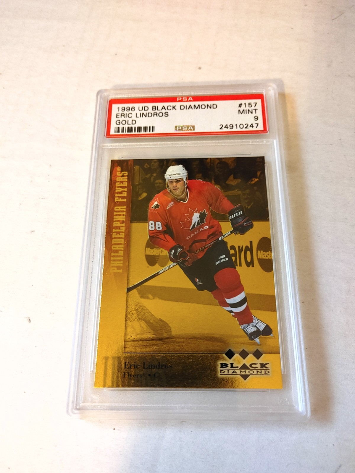 1996-97 Black Diamond Gold Triple Diamond Eric Lindros Psa9 #/50 RARE