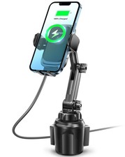 Upgraded Cup Phone Mount Wireless Charger, Universal Cell Phone Holder Car C...