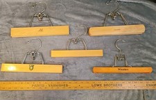 Lot 5 Vintage Wooden Pants Skirt Slacks Hangers Advertising Setwell Oxford More