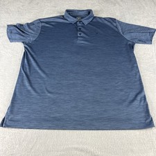 Callaway Polo Shirt Mens XL Blue Geometric Opti-Dri Golf Stretch Short Sleeve