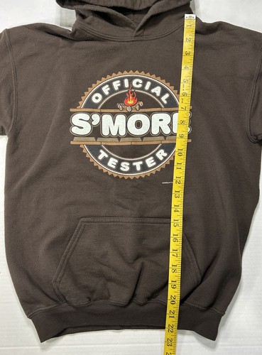 Offical S'More Tester Brown Hoodie Gildan Sweatshirt Youth Size Large Hershey - Picture 7 of 11