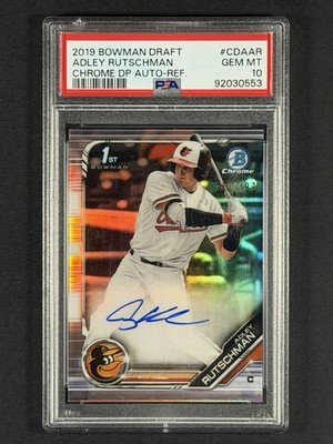 2019 Bowman Draft Adley Rutschman Chrome Refractor Auto /499 #CDAAR PSA 10 🔥📈