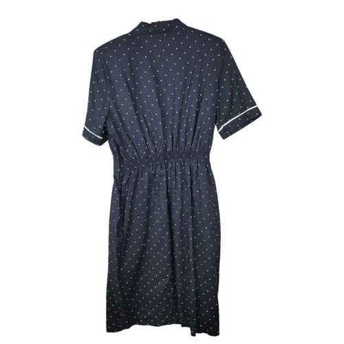 Vintage NEW Shirt Dress size 14 Petite Midi Grunge Secretary Career Polkadot - Picture 8 of 12