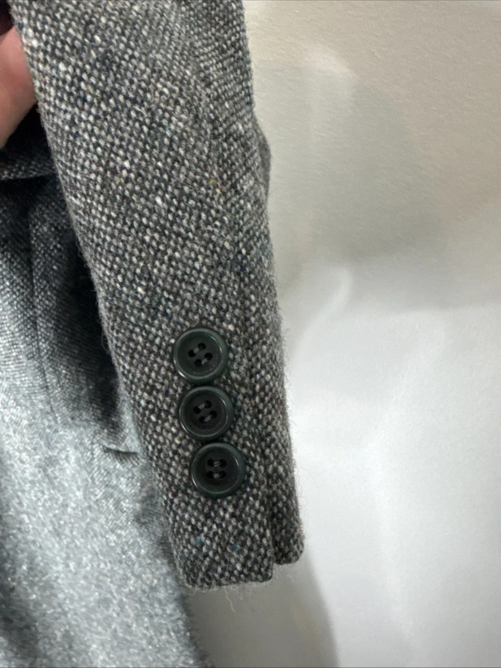 Blazer Magee Donegal Tweed 42R Hombre Gris Verde Lana Abrigo Deportivo Irlanda Foto 2 de 4