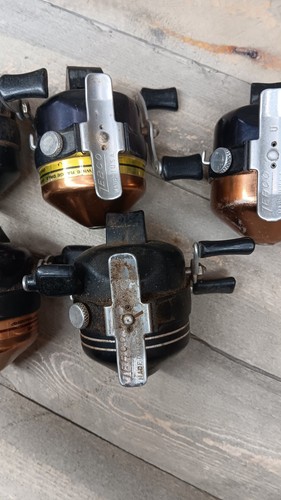 Vintage Zebco 600 Fishing Reels, Lot Of 5, Made In USA L, Copper Top, Steel Foot - Picture 11 of 13