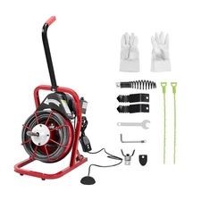 75 FT x 1/2 In Drain Cleaner Machine Electric Drain Auger Auto Feed Sewer Snake