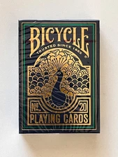 Bicycle Peacock v1 Playing Cards (Cold Foil) by USPCC in DS1 New MINT Sealed