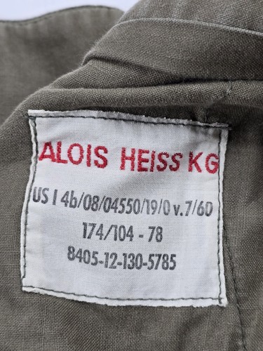 VTG 1960's Alois Heiss KG German Army Pants Men's 38 x 28 Green Wool Cargo - Picture 15 of 15