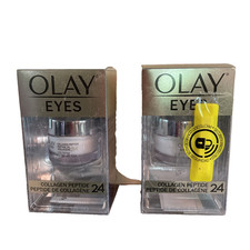 2 NEW Olay Eyes Collagen Peptide 24 Eye Cream - 0.5 fl oz — NEW DAMAGE BOX