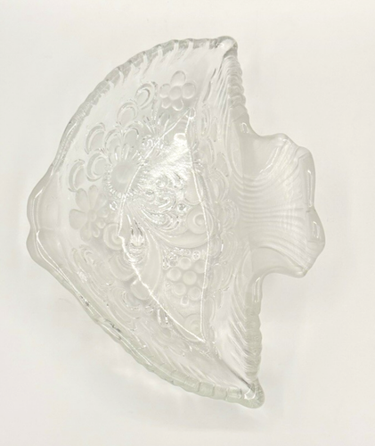 Satiniertes Klarglas Engel Fisch Poisson Bonboniere Blumenwirbel - Bild 7 von 14